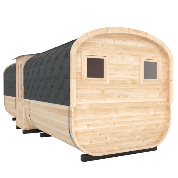 Fasssauna / Gartensauna / Banja / Quadro 6,0 m mit Vorraum